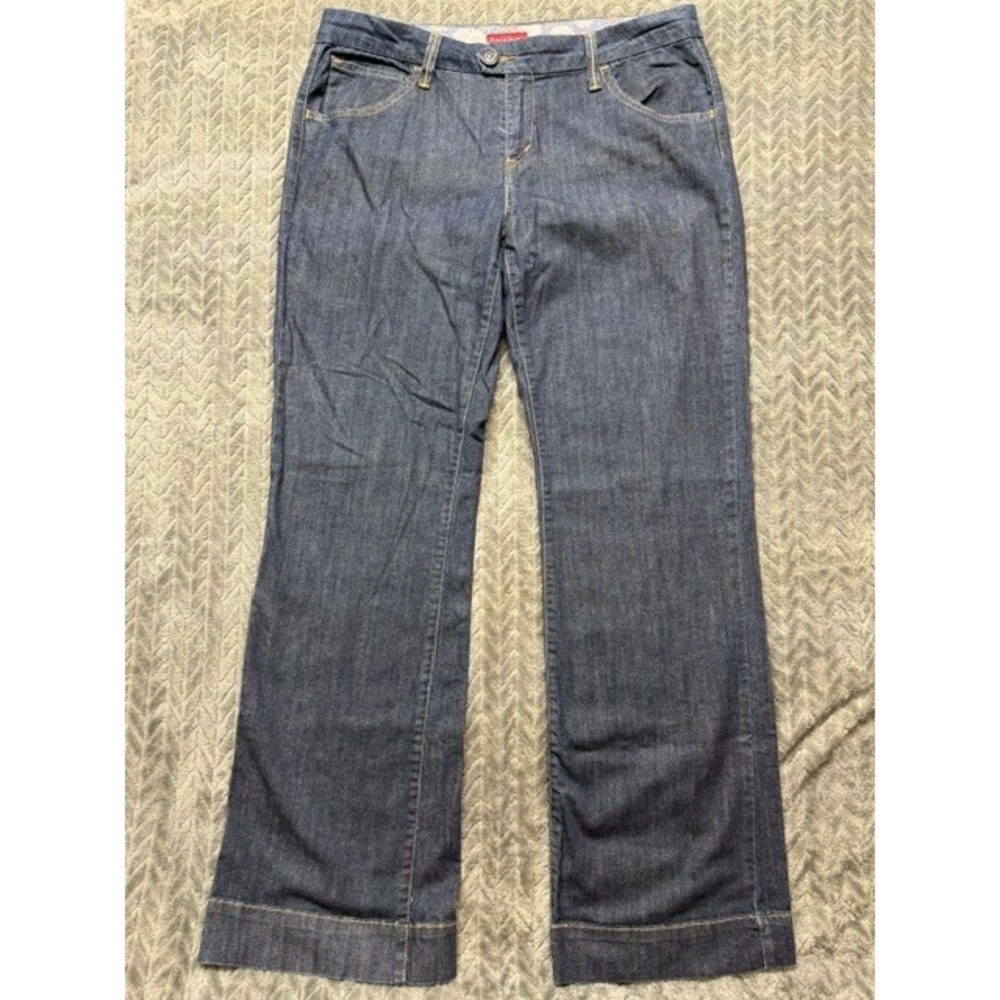 Levis Genuinely Crafted Womens 14 Medium Wide Leg Flap Dark Wash Jeans 0505